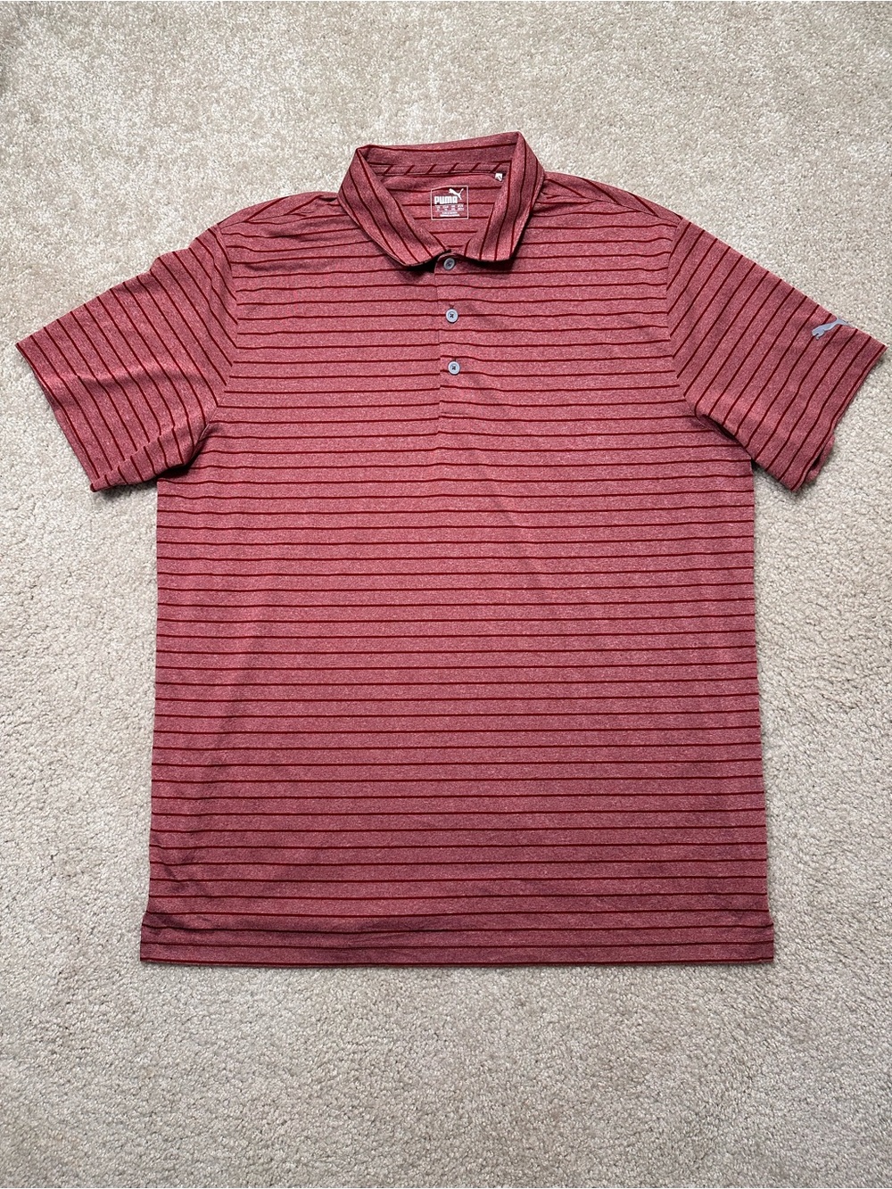 Puma Men’s Red Striped Polo Shirt